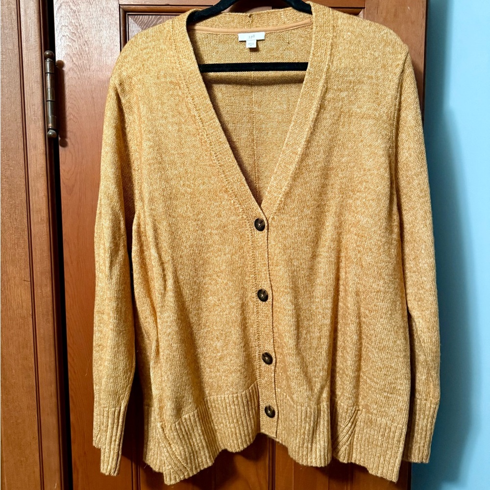 J. Jill Mustard Cardigan Sweater